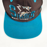 Vintage 90's San Jose Sharks NHL Ice Hockey Front Row Snapback Hat