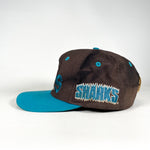 Vintage 90's San Jose Sharks NHL Ice Hockey Front Row Snapback Hat