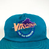Vintage 90's The Old Dominion Virginia Teal Made in USA Snapback Hat