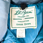 Vintage 70's LL Bean Script Insulated Goose Down Blue USA Made Jacket