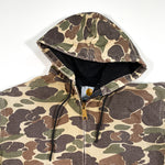 Vintage 90's Carhartt Made in USA Duck Camo Hooded JR123 Zipper Jacket