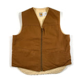 Vintage 1986 Carhartt Sherpa Pile Lined USA Made 6SV Canvas Vest