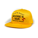 Vintage Moore's Bar Greencastle Indiana Hangover Yellow Trucker Hat