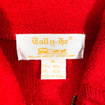 Vintage 80's Tally-Ho Wool Zip Cardigan Sweater