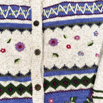 Vintage 80's Northern Treasures Flower Cardigan Sweater