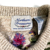 Vintage 80's Northern Treasures Flower Cardigan Sweater