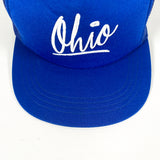 Vintage 80's Ohio Souvenir Tourist Blue Puff Blue Snapback Trucker Hat