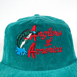 Vintage 90's Bass Anglers of America Green Corduroy Fishing Hat