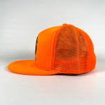 Vintage 80's Dick Tracy Television Show Neon Orange Snapback Trucker Hat