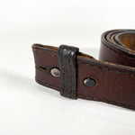 Vintage 80's Brown Leather 39 Waist Belt