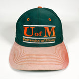 Vintage 90's University of Miami Split Bar Hat