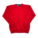 Vintage 90's Tommy Hilfiger Red Thick Knit Crest Heavy Sweater 