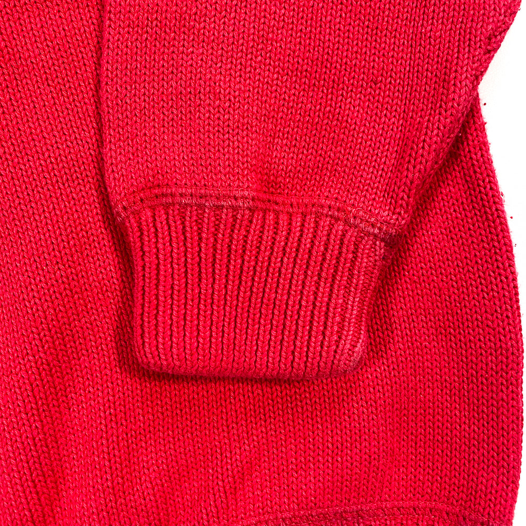 Vintage 90's Tommy Hilfiger Red Thick Knit Crest Heavy