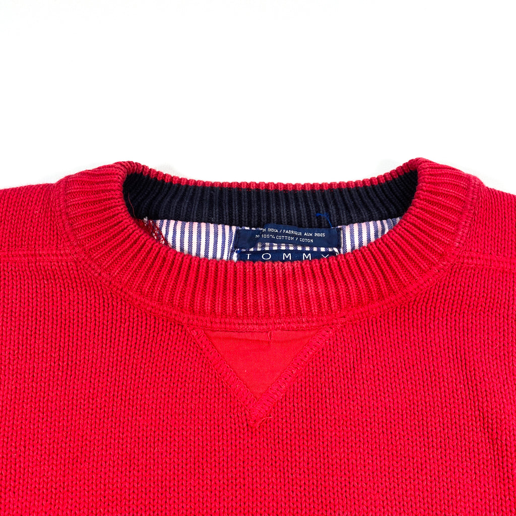 Vintage 90's Tommy Hilfiger Red Thick Knit Crest Heavy – CobbleStore Vintage