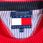 Vintage 90's Tommy Hilfiger Red Thick Knit Crest Heavy Sweater
