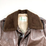 Vintage 70's Gino Leathers Made In USA Brown Leather Flight Jacket