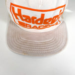 Vintage 80's Hardee's Racing White Made in USA Trucker Hat