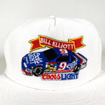 Vintage 90's Bill Elliott Coors Light Nascar Made in USA White Trucker Hat