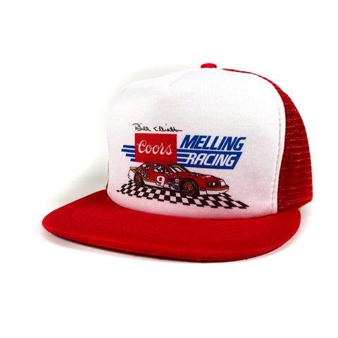 Vintage 80's Bill Elliott Coors Melling Racing Nascar 9 Car Trucker Hat