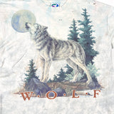 Vintage 1995 Wolf Liquid Blue Tie Dye T-Shirt