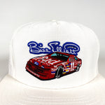 Vintage 90's Bill Elliott Budweiser Nascar White Made in USA Trucker Hat