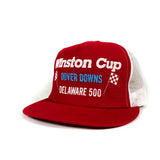Vintage 80's Dover Downs Delaware 500 NASCAR Winston Cup Trucker Hat