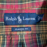 Vintage 90's Polo Ralph Lauren Red Plaid Size Large Button Down Shirt