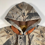 Vintage 80's Duxbak Realtree Hardwoods Camo Insulated Hooded Jacket