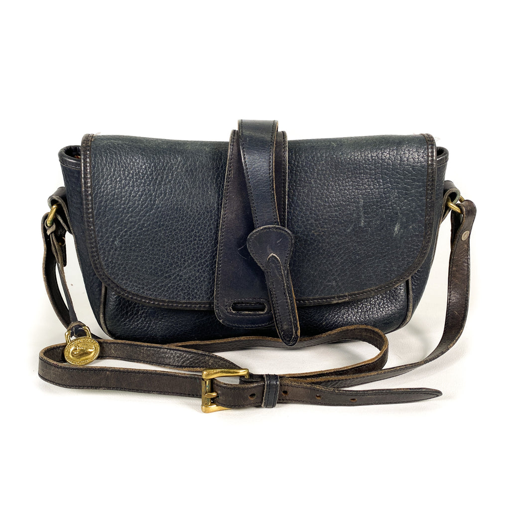 Vintage Dooney & Bourke Buckle Pebbled Leather Crossbody Bag