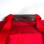 Vintage 90's Marlboro Country Store Red Leather Duffel Bag Suitcase