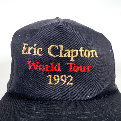 Vintage 1992 Eric Clapton World Tour Black Snapback Hat 