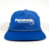 Vintage 80's Panasonic OA Office Automation Tech Blue Strapback Rope Hat