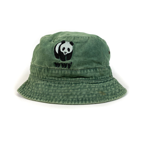 Vintage 90's World Wildlife Foundation WWF Panda Green Bucket Hat
