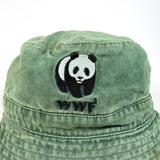Vintage 90's World Wildlife Foundation WWF Panda Green Bucket Hat