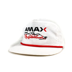 Vintage 90's AMAX Tony Bettenhausen Indycar White Made in USA Rope Hat