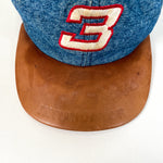 Vintage 90's Dale Earnhardt Denim Leather Hat