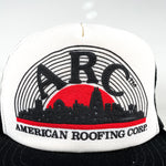 Vintage 80's ARC Roofing Corporation Black White Made in USA Trucker Hat