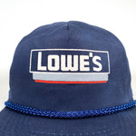 Vintage 90's Lowe's Home Improvement Store Blue Snapback Rope Hat