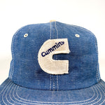 Vintage 80's Cummins K-Brand Made in USA Denim Patch Snapback Hat