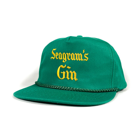Vintage 90's Seagram's Gin Liquor Green Snapback Rope Hat