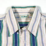 Vintage 90's LL Bean Vertical Stripe Button Up Shirt