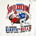 Vintage 1991 Super Bowl XXV Giants Bills T-Shirt
