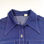 Vintage 70's Militaires Equipments Blue Button Up Shirt