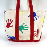 Vintage 90's LL Bean Boat and Tote Handprint Bag