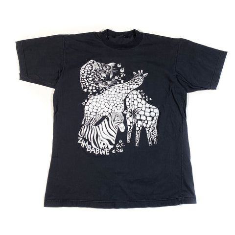 Vintage 90's Zimbabwe Souvenir Animal T-Shirt