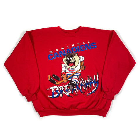 Vintage 1992 Montreal Canadiens Taz Crewneck Sweatshirt