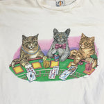 Vintage 90's Cats Playing Blackjack T-Shirt