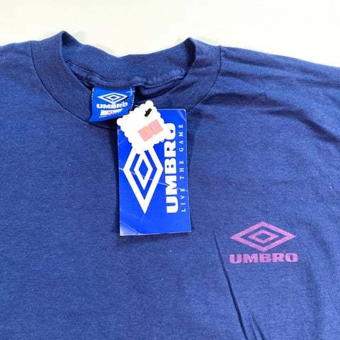 Vintage 1994 Umbro Soccer Blue Single Stitch Deadstock NWT T-Shirt