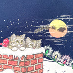 Vintage 90's Cats in Chimney Christmas Crewneck Sweatshirt