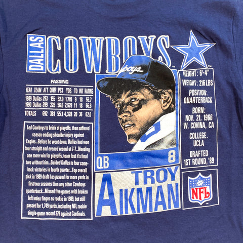 Dallas Cowboys Shirt Troy Aikman Shirt Football Sweatshirt 90s NFL Navy  Blue Jumper 1990s Sports Top Vintage Small Medium